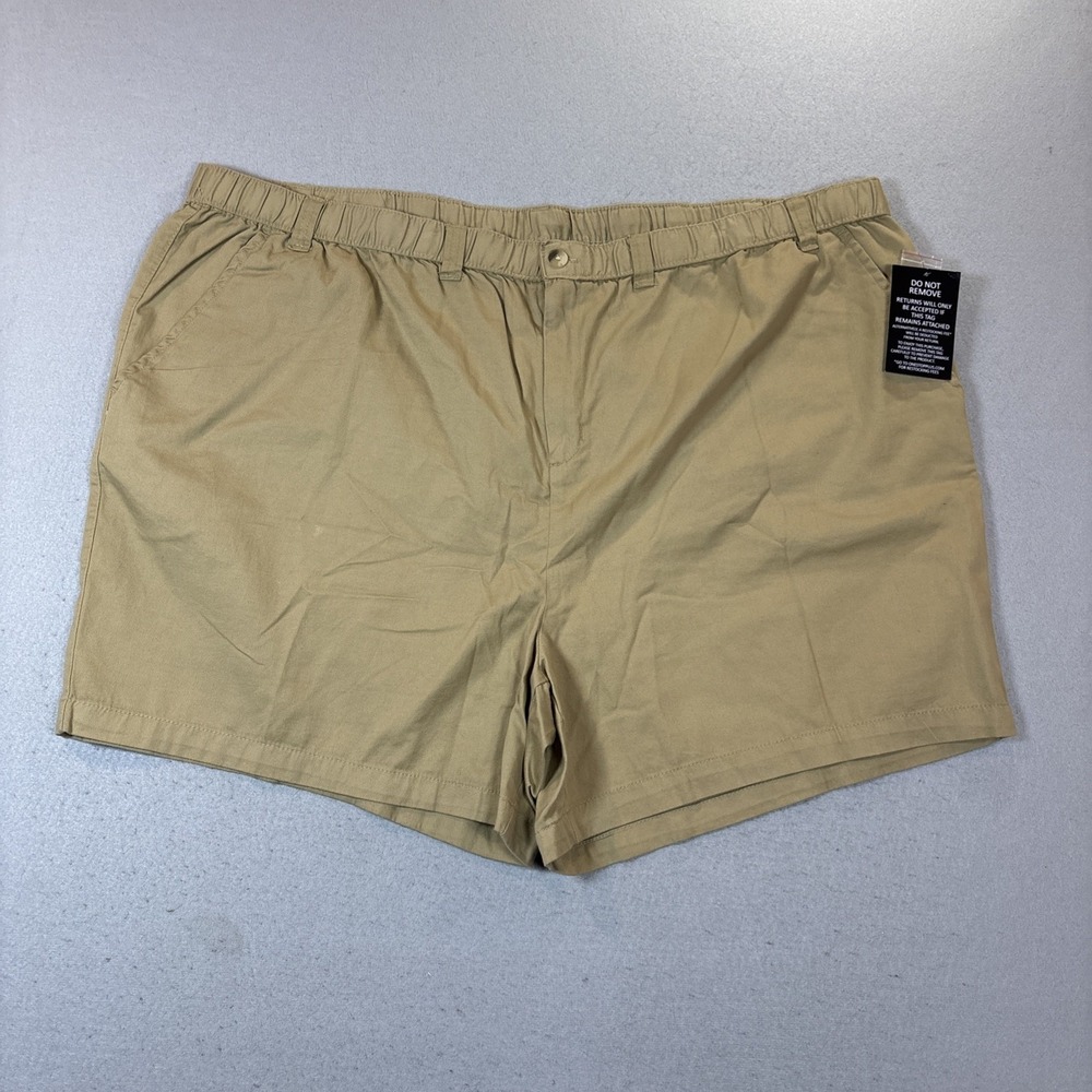 KingSize Shorts Big Tall Mens Size 4XL Brown‎ Chino Khaki Cotton NWT